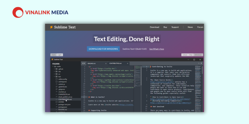 Phần mềm thiết kế Web PHP Sublime Text